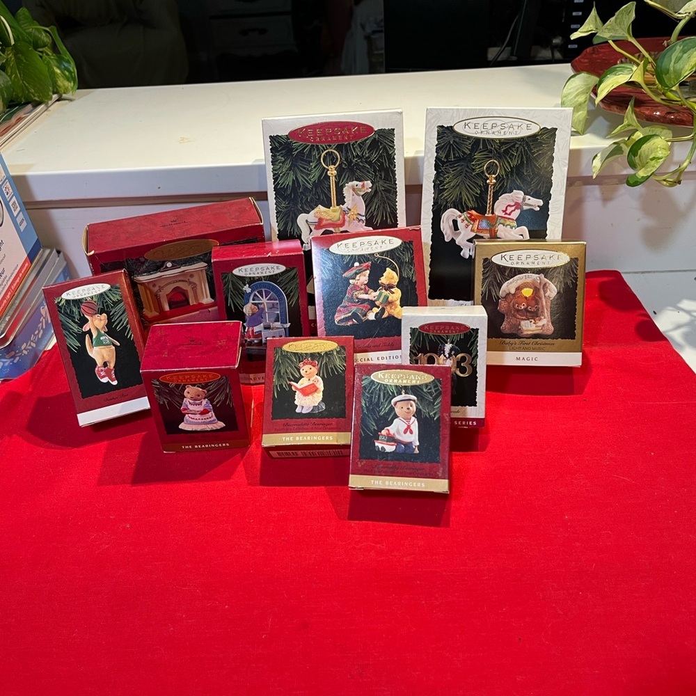 Hallmark Keepsake Ornament Collection - Red, White, Gold. Vintage 1990